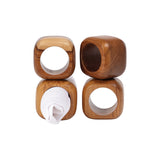Teak Napkin Ring Set