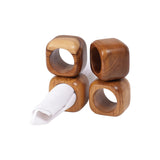 Teak Napkin Ring Set