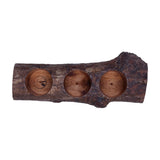 Log Candle Holder with 3 Holes
