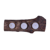 Log Candle Holder with 3 Holes