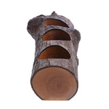 Log Candle Holder with 3 Holes