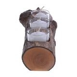 Log Candle Holder with 3 Holes