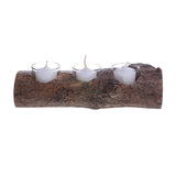 Log Candle Holder with 3 Holes