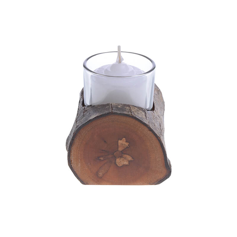 Log Candle Holder with 1 Hole