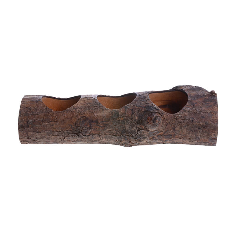Log Candle Holder with 3 Holes